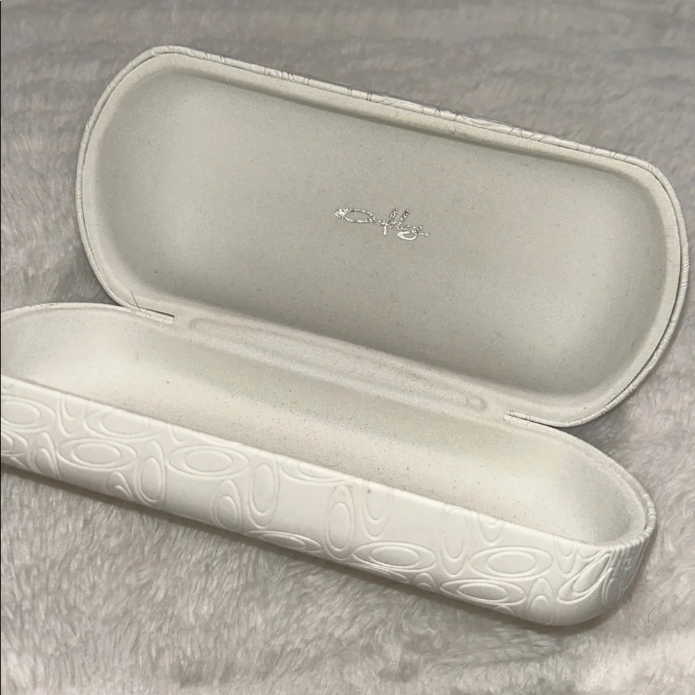 Embossed White Oakley Sunglasses Case